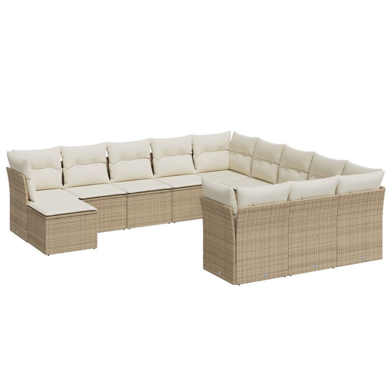 Ensemble de canapé de jardin en rotin PE 12 pièces Vidaxl