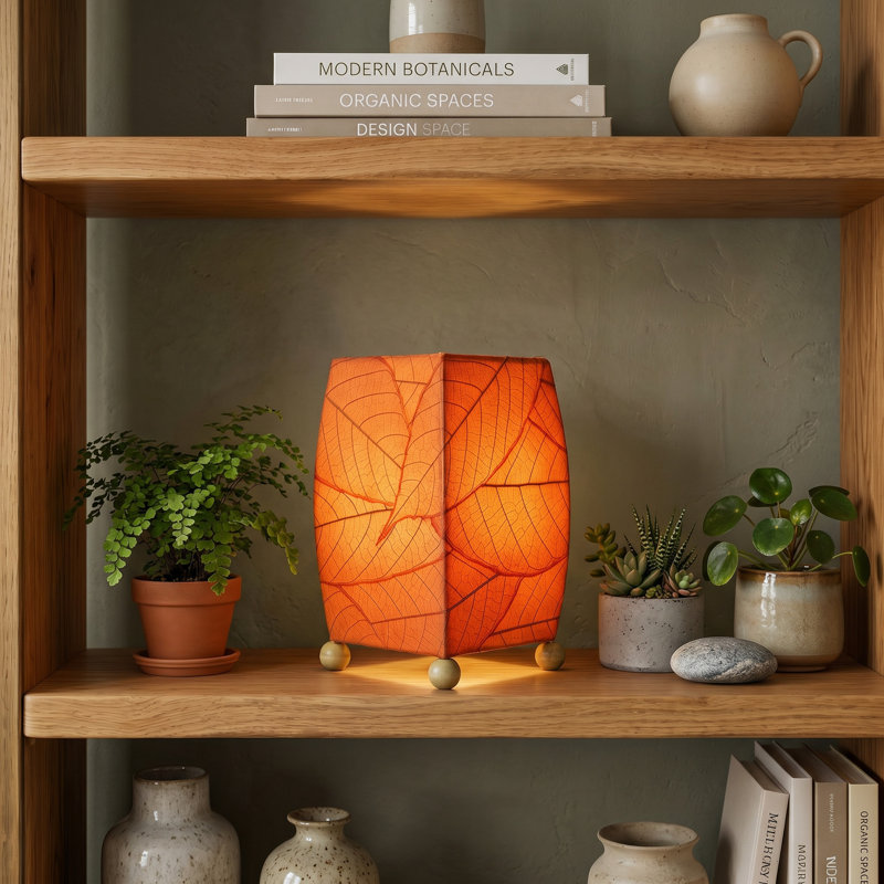 Mendocino Cocoa Leaves Novelty Lamp, Orange
