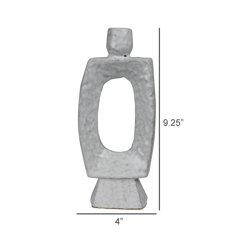 Taper Holder, Ceramic - Rectangle, 9.25" H x 2.5" W x 4" D