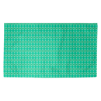 Tapis géométrique vert / blanc Avicia