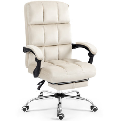 Velvet Executive Chair With Footrest