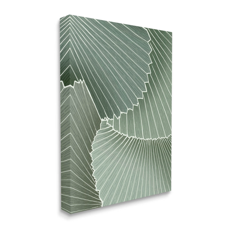 Green Abstract Botanical Leaves Canvas Wall Art, 16" x 20"