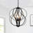Avers 17.3" W 4-Light Wrought Iron Geometric Chandelier-2055892143