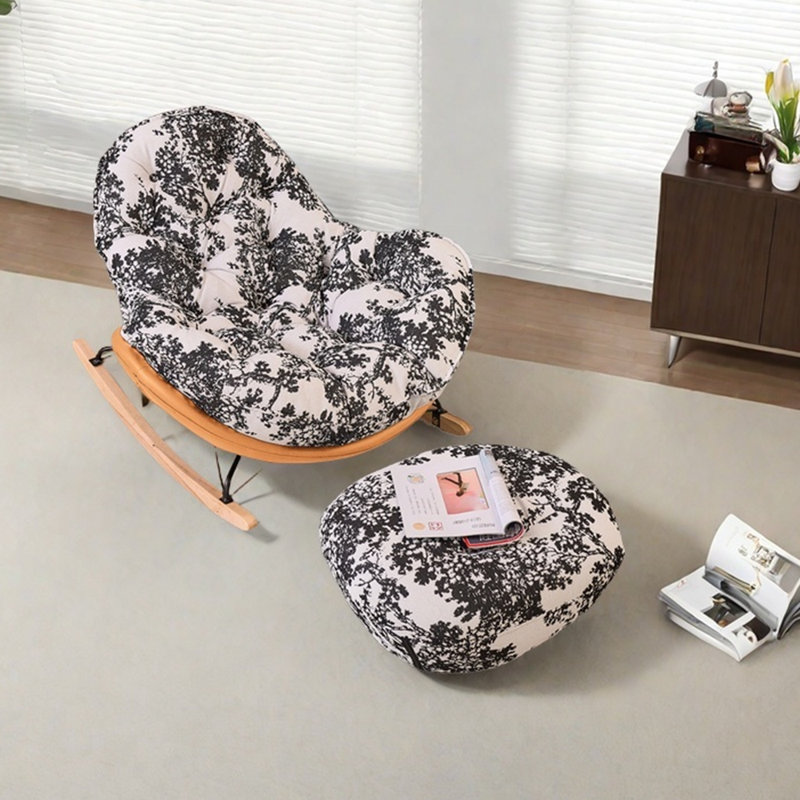 Chaise berçante ergonomique en chenille, Orange / noir
