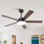 Ventilateur de plafond intelligent de 52 po avec lumières DEL 3CCT à intensité variable et télécommande, moteur CC réversible à 6 vitesses, minuterie, pales de bois à double face, tiges verticales de 6 po / 10 po, pour utilisation intérieure-497709493