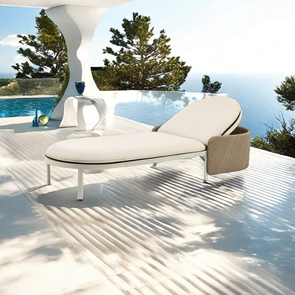 Elegant Home Furnishings.s Outdoor Wicker Chaise Lounge With Quick-Dry ...