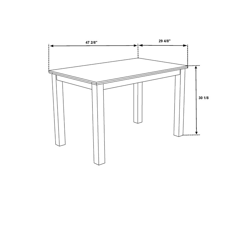 8032 Table noire et (4) chaises argentées