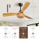 52'' Abs Ceiling Fan Light With Rattan Shade And Remote Control Included