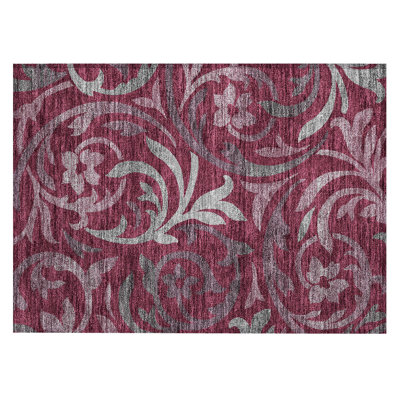 Washable Floral Indoor / Outdoor Rug