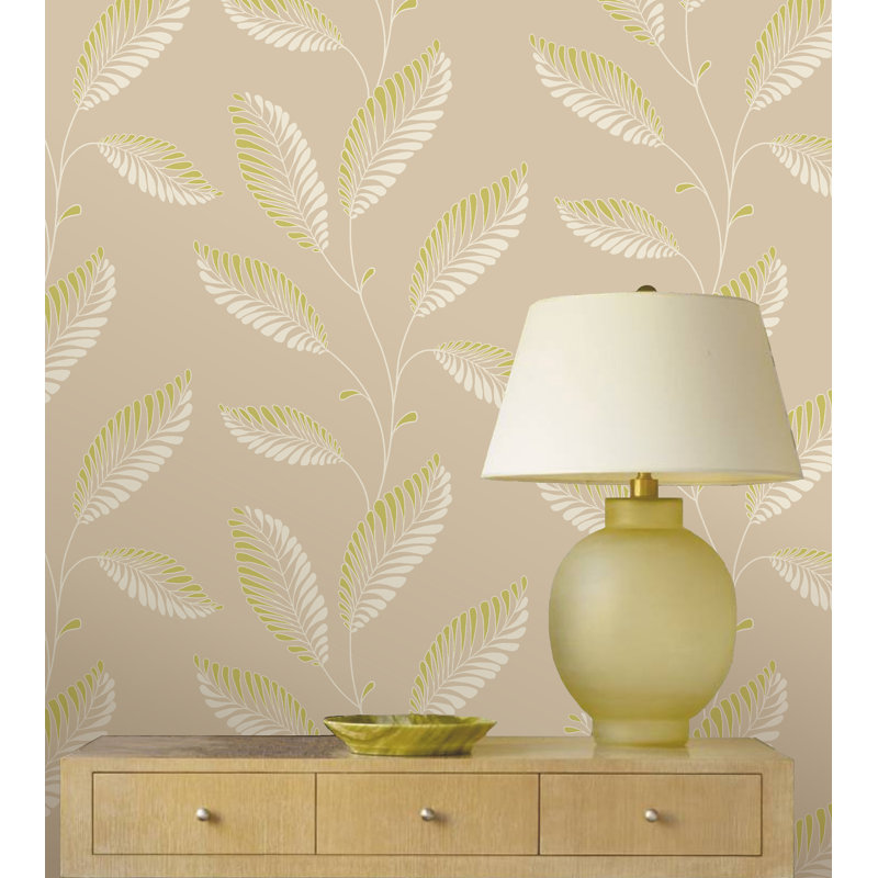 Rouleau de papier peint moderne 33 pi x 20,5 po Siilata Trail, Taupe