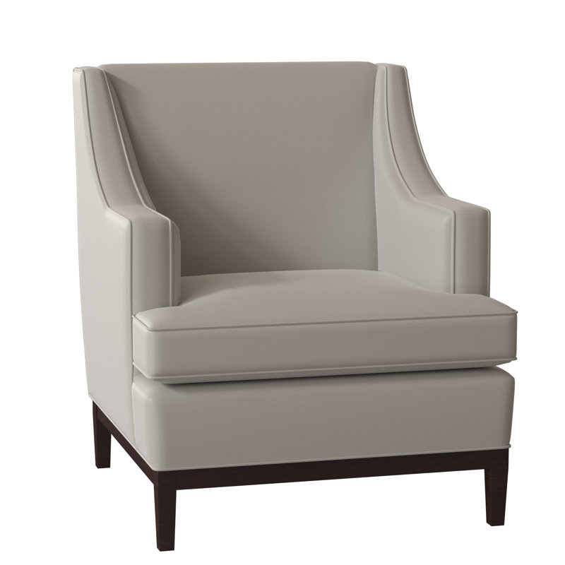 Fauteuil à coussins larges 32 po Cardiff, Gris d’août, Finition fumée