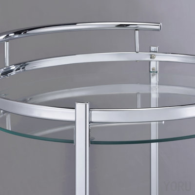 Chariot-bar en verre chromé