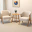 Table de bout ronde 24 po, canapé d'appoint en bois massif de style Mid-Century moderne avec pieds en forme de V, petite table basse pour petit salon, table de chevet pour chambre à coucher, naturel, table basse