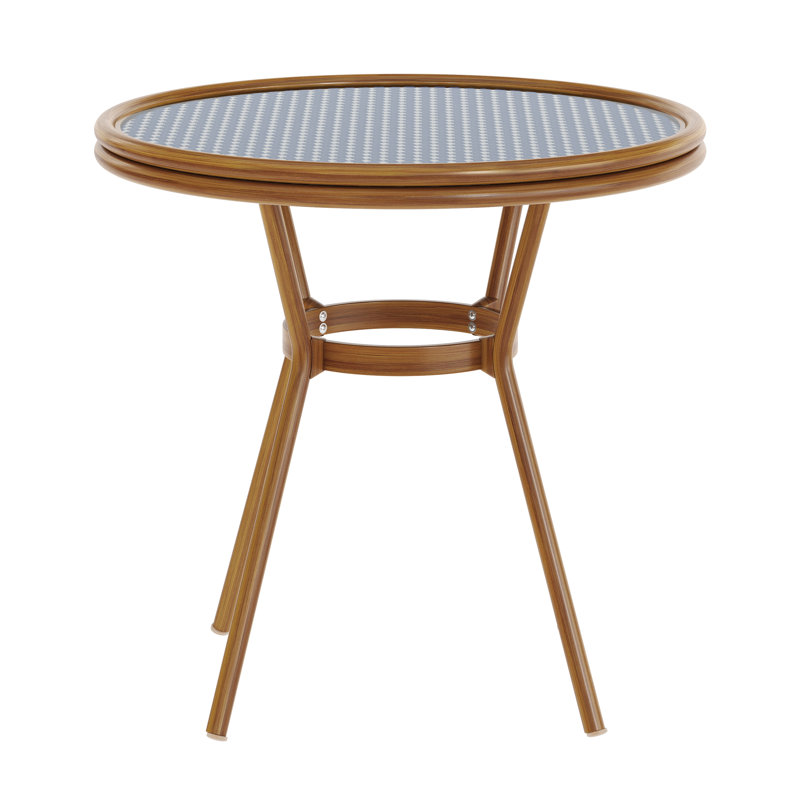 Table bistro commerciale Rylan, Bleu marine/blanc