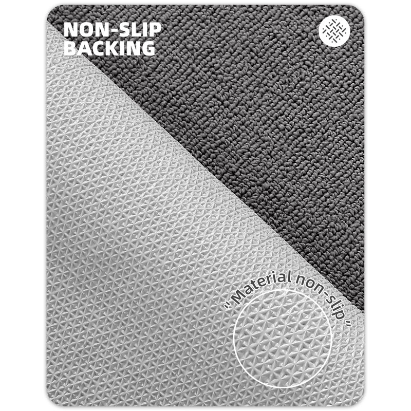 Tapis de cuisine antidérapant Capucina, Rectangle 1 pi 4 po x 4 pi 9 po, gris