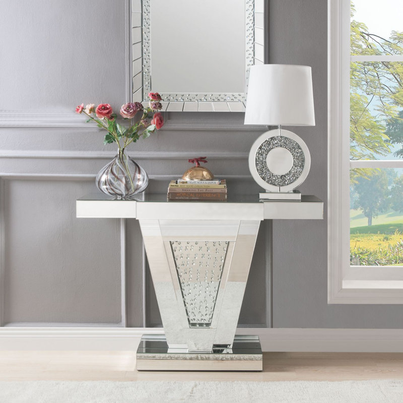 Maybree 46.65'' Glass Top Console Table