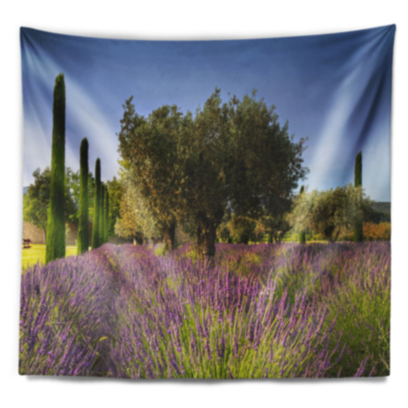 Tapisserie floral magnifique lavande et oliviers, H 50 po x l 60 po