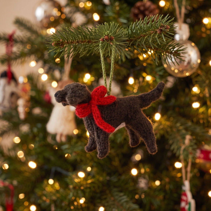 Arcadia Home Chocolate Lab Hand-Knit Ornament