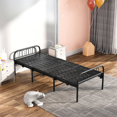 Black Portable Folding Guest Bed