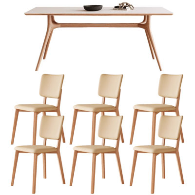 Modern Simple Durable Ash Wood Rock Dining Table