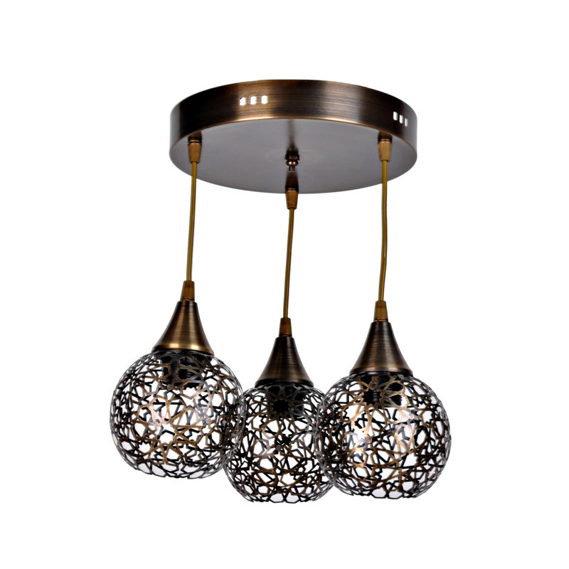 Luminaire suspendu en forme de globe à 3 lumières Citlali