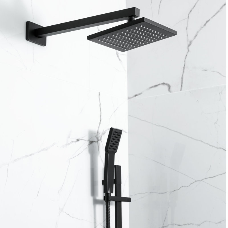 Bliss Complete Shower System with Rough-in Valve, Matte Black