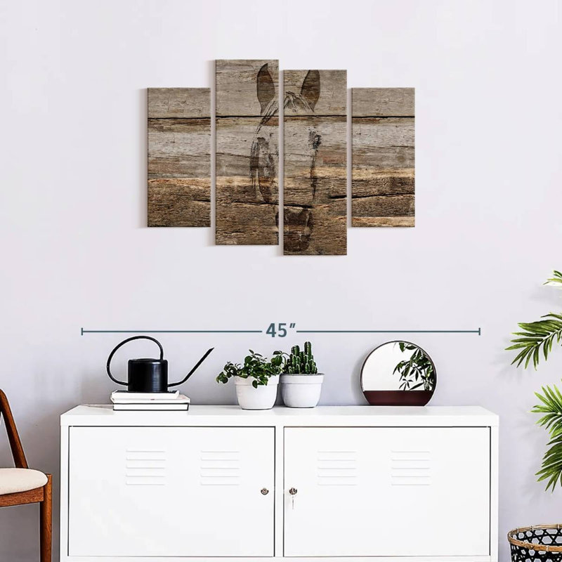 Cheval rustique 4 pièces, H 22 po x l 36 po x P 1 po