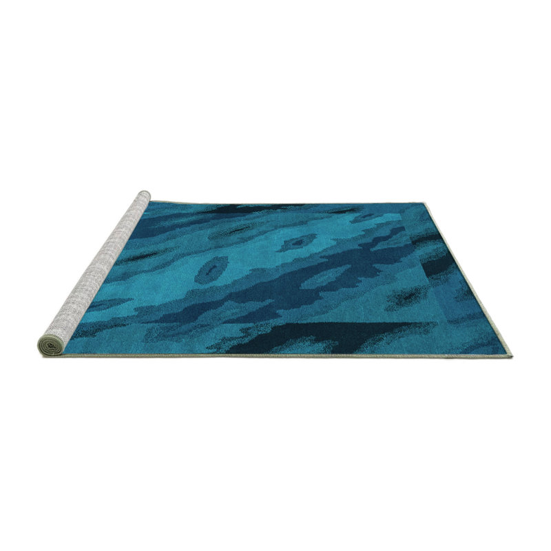 Dekklan Washable Animal Print Indoor Rug, Square 5'