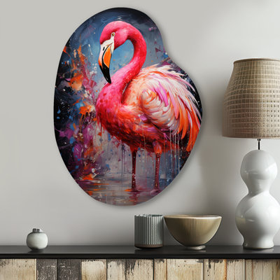 Powellsville - Flamingo Pear Shape Irregular Metal Wall Decor