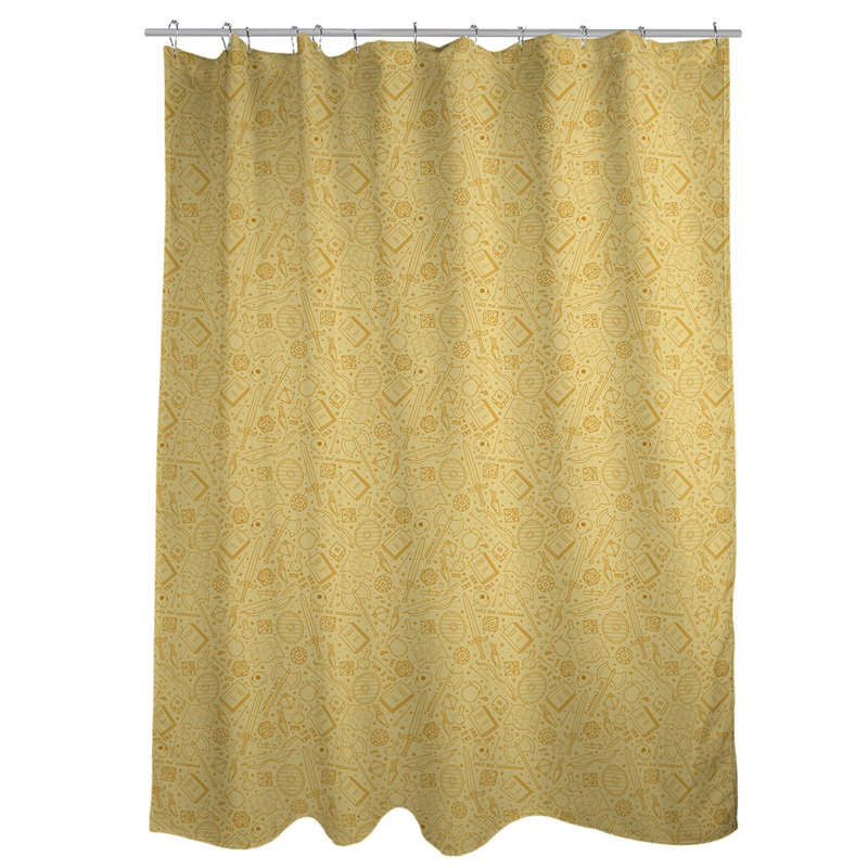 Rideau de douche simple classique RPG, Jaune clair
