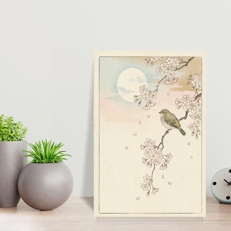 Spring Moon Bird Blossoms by Andreas Magnusson - Print, 45.72 cm H x 30.48 cm W