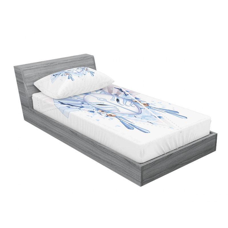 Ensemble de draps kitsune fox mask, Ensemble de draps pour lit simple avec drap-housse