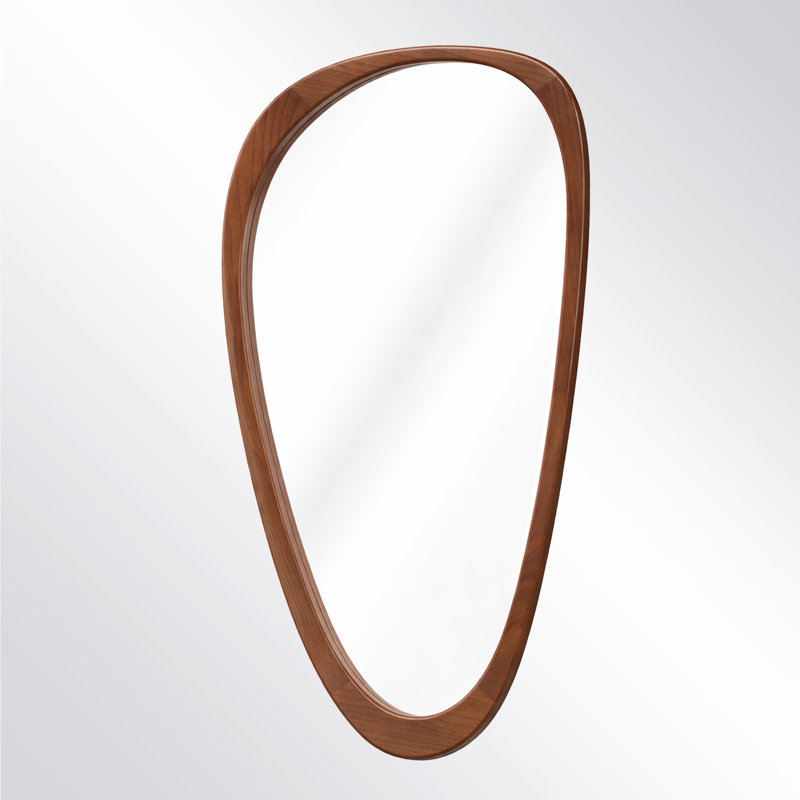 Miroir d'appoint en bois massif, Noyer foncé, 48 po x 24 po