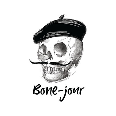Bone Jour Skull Sketch 1 Piece Wrapped Canvas Wall Art