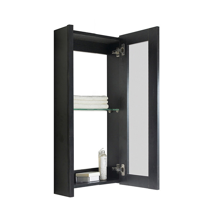 Saray 19.5" x 31.5" Surface Mount Medicine Cabinet, Black