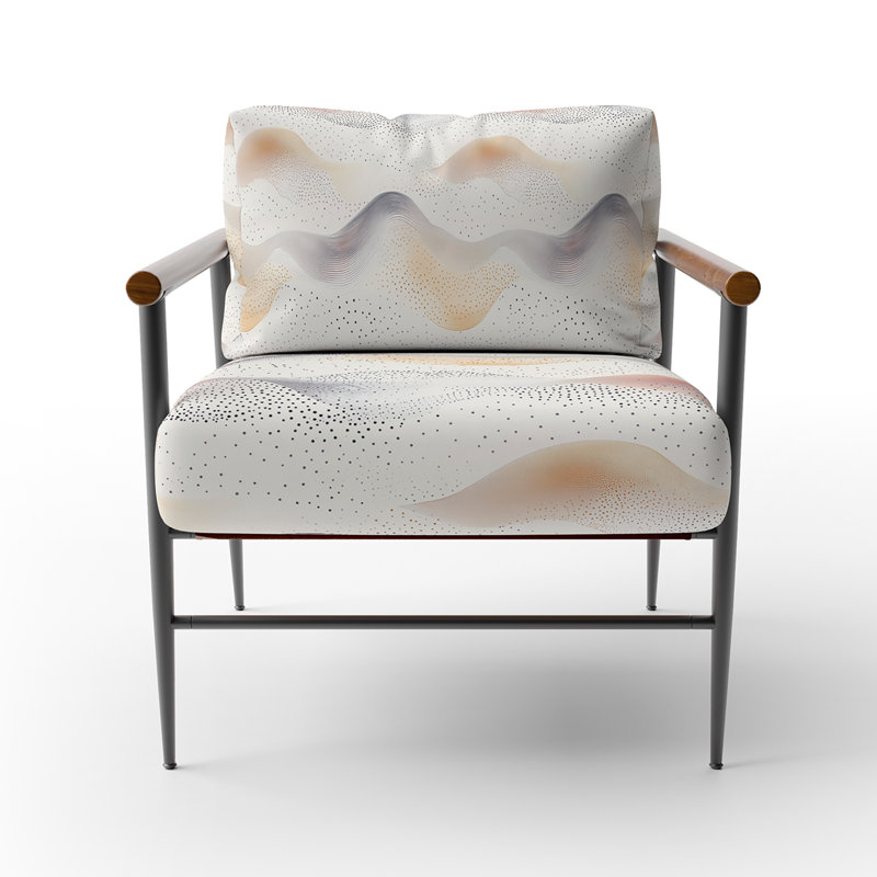 Chaise rembourrée Modern, Accoudoirs ronds