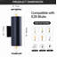 Ensemble de 2 lanternes murales d'extérieur moderne cylindrique noir mat-129620473
