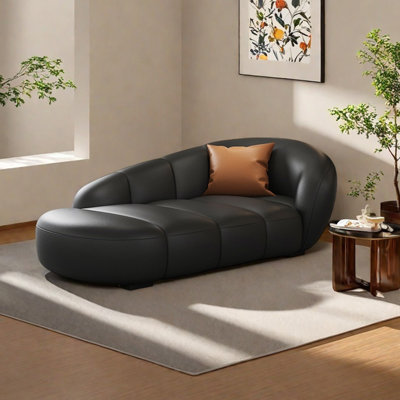Modern minimalist faux leather recliner