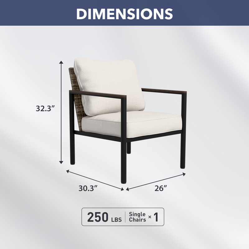 Patio Lounge Chairs with Cushions, Beige
