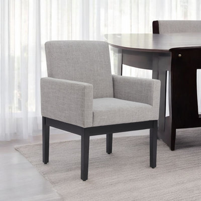 Gray and Black Upholstery Dining Arm Chair