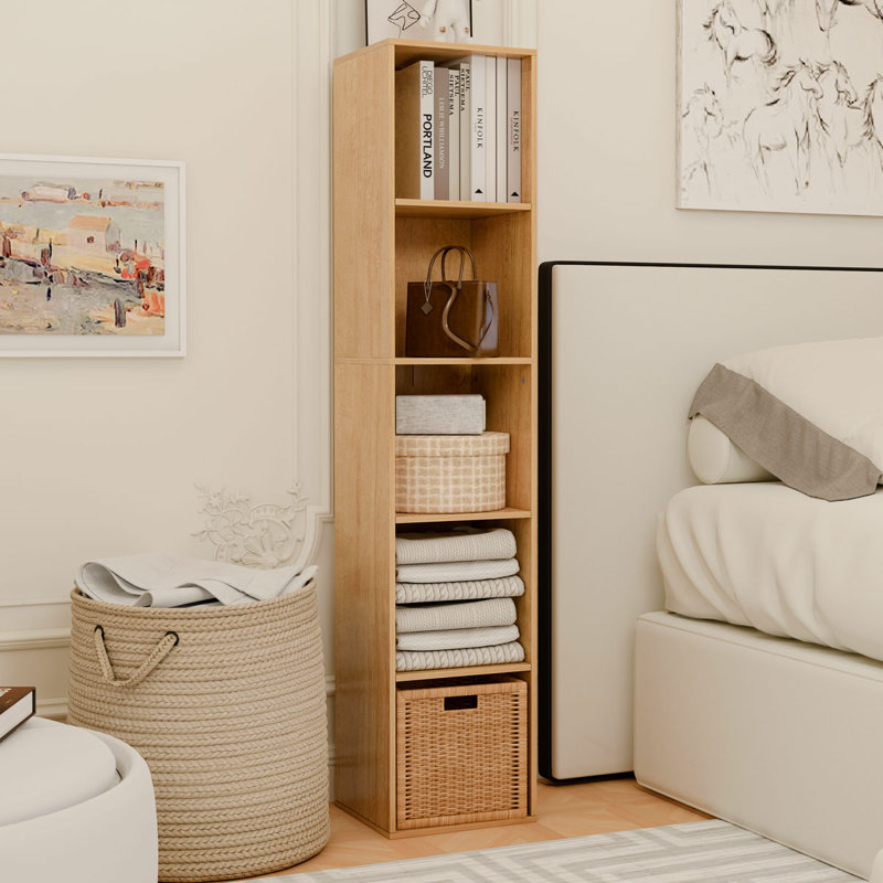5-cube Bookcase, Freestanding Storage Cabinet, Closet Organizers And Storage For Bedroom, Study Room, Closet, Natural