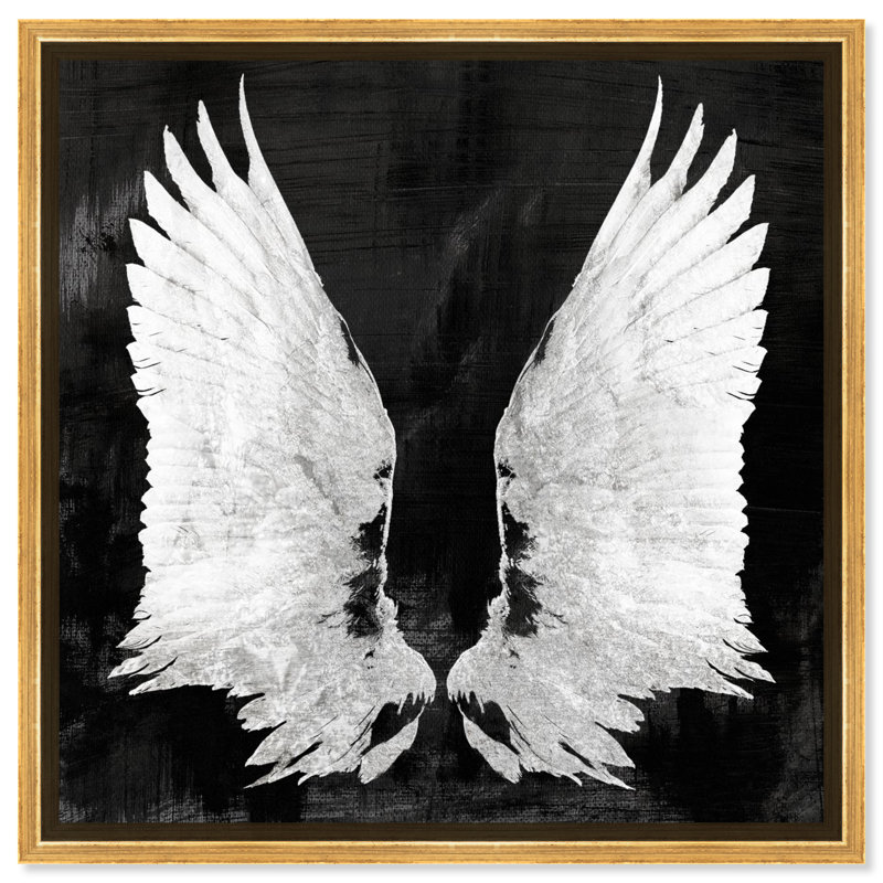 " My Night Wings " Painting Print, 12" H x 12" W x 1.5" D, Gold