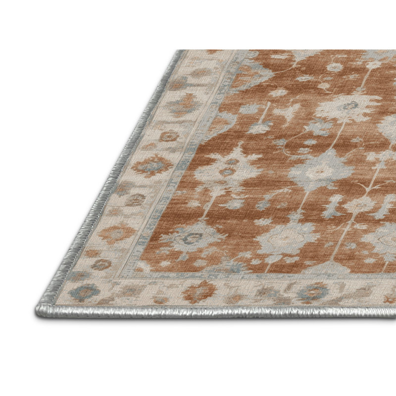 Machine Washable Overdyed Beige Area Rug