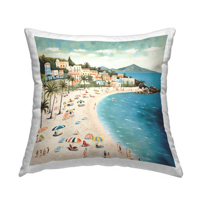 Coussin décoratif imprimé Beach Water's Edge par Lazar Studio