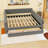 2 Drawers King Upholstered Platform Bed with USB Charging Ports and Center Legs-754408055
