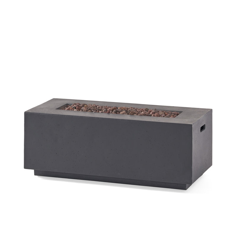 Rectangular 40,000 Concrete Fire Pit - Warm Up Your Outdoor Life, Transform Space, 14.69" H x 39.38" W x 19.46" D, Dark Gray