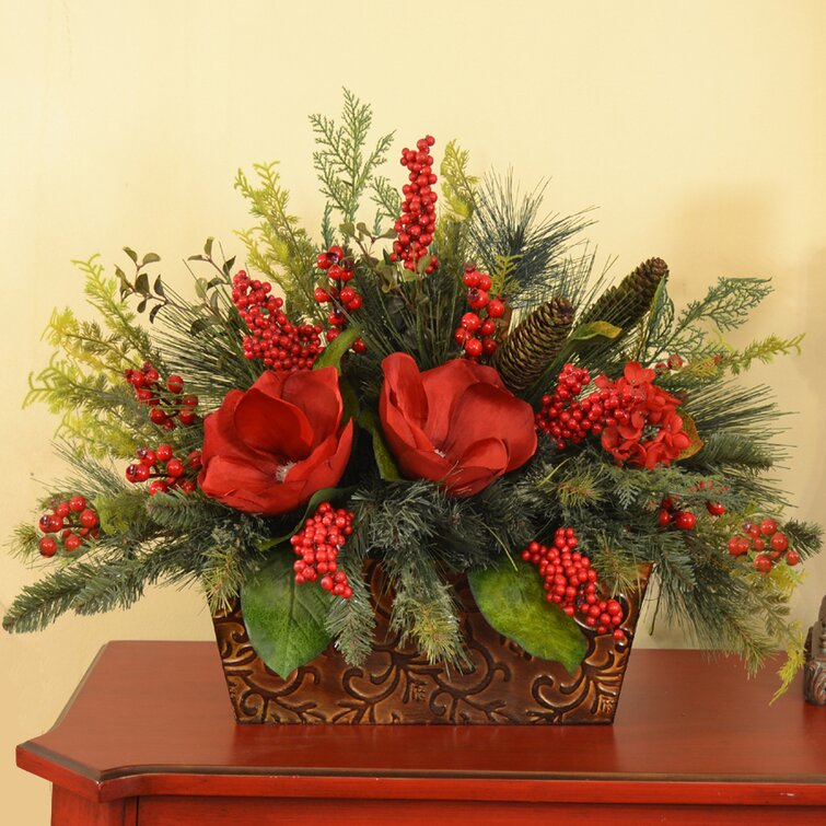 Faux Florals Arrangement in Planter