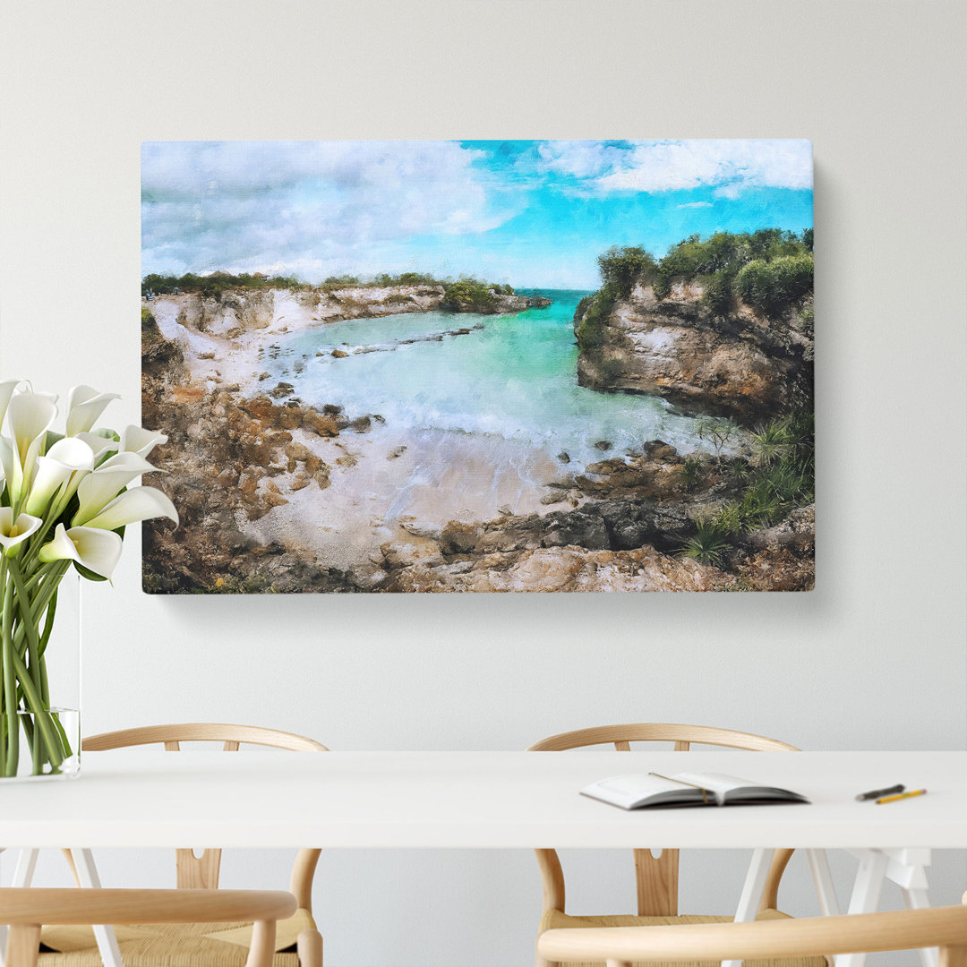 Beach on Nusa Ceningan Island in Indonesia - Wrapped Canvas Paining - Wrapped Canvas