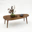 Table basse moderne, couleur noyer, 45,3 x 15,0 x 19,0 pouces | Cadre 100% bois de pin de haute qualité et pieds 100% bois de hêtre | Conception géométrique élégante, parfaite pour le salon et les espaces contemporains
