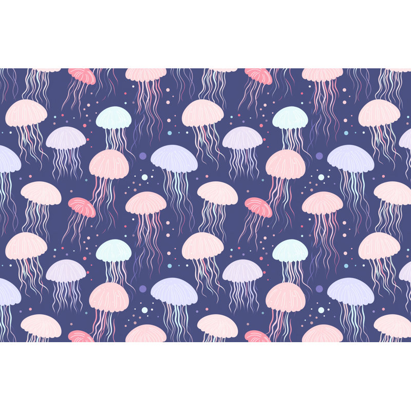 Rideau de douche Jellyfish, décor de salle de bain, mauve, H 84 po x l 70 po x P 6 po